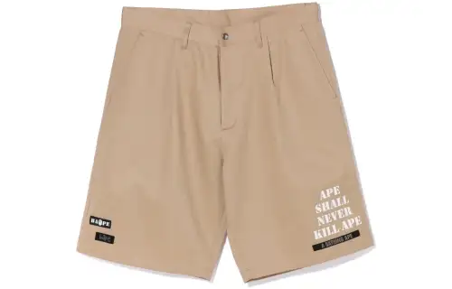 Bape Multi Motif Leather Pocket Chino Shorts