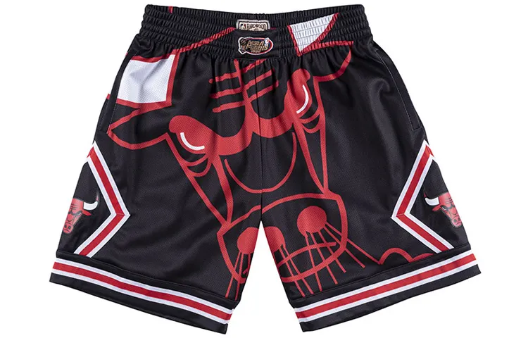 Mitchell & Ness Big Face Series Bulls Basketball Game Basketball Pants Men's Black