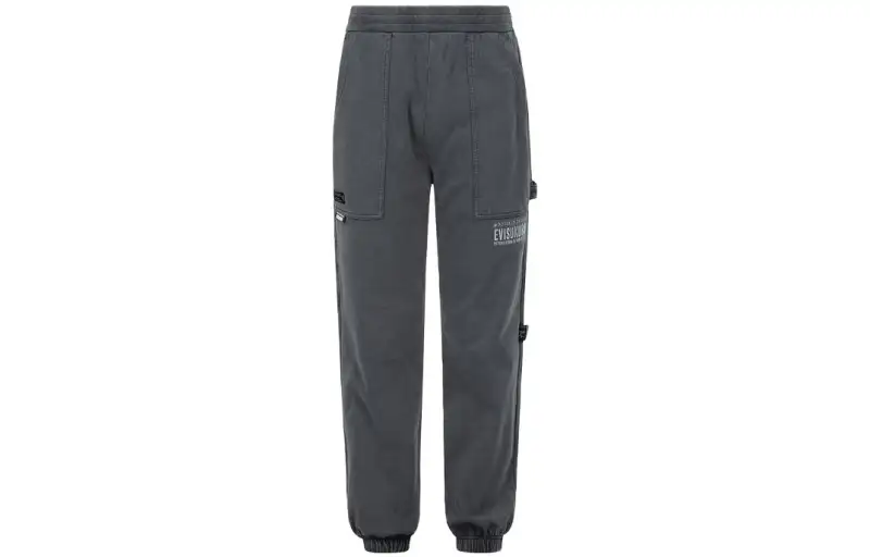 EVISU Casual Pants Unisex Gray Moderate Cuffed Pants