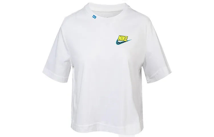 Nike Crop Tops Women's White Crew Neck Moderate