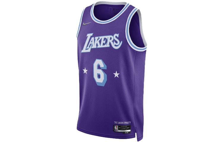 Nike Los Angeles Lakers NBA Retro Breathable Quick Drying Fit SW Fan Edition James No. 6 Basketball Vest Men's Purple