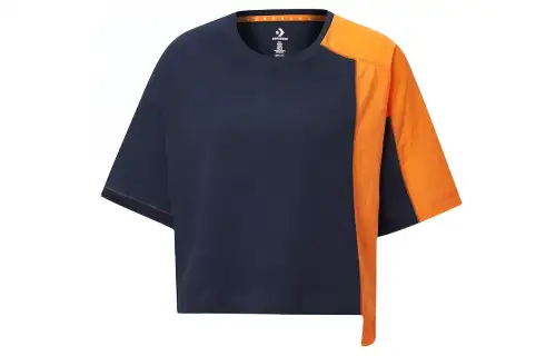 Converse T Shirts Women's Blue Crew Neck Moderate