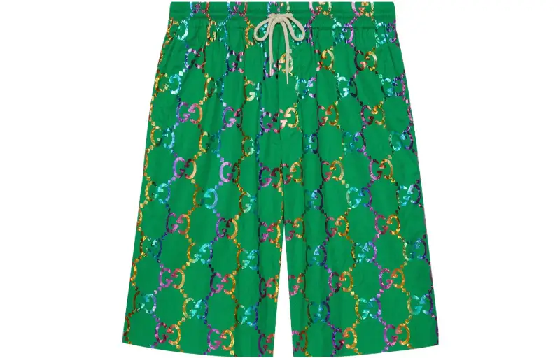 GUCCI Casual Shorts Men's Green Moderate