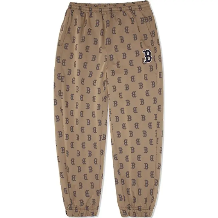 MLB Boston Red Sox Retro Sports Fleece Lined Comfortable Casual Pants Unisex Beige Yellow