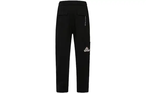 EVISU Casual Pants Men's Black Moderate Straight Fit Pants