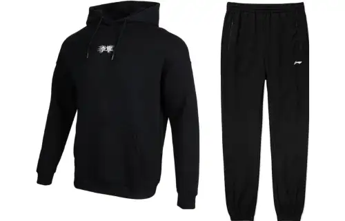 Li Ning Casual Sportswear Men's Hooded Thickened And Fleece Lined