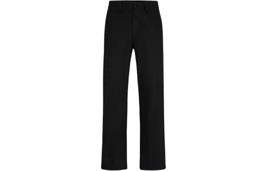 HUGO BOSS Straight Fit Trousers In Stretch Cotton Twill Casual Pants Men's Black