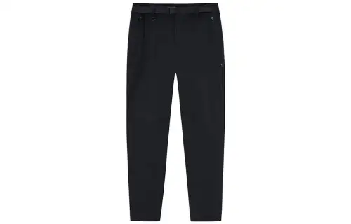 ANTA Casual Pants Men's Black Moderate Straight Fit Pants
