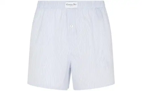 DIOR Homme Logo Patch Striped Boxer Shorts