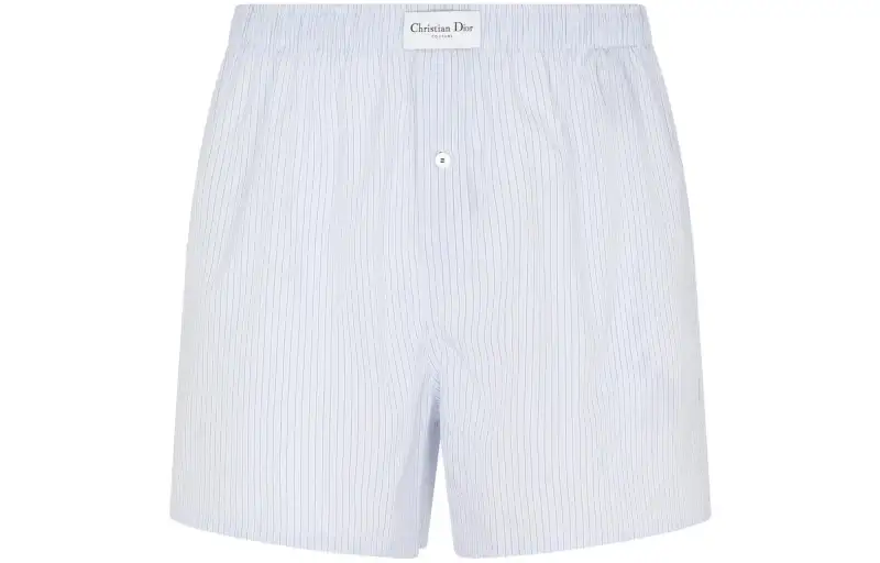 DIOR Homme Logo Patch Striped Boxer Shorts