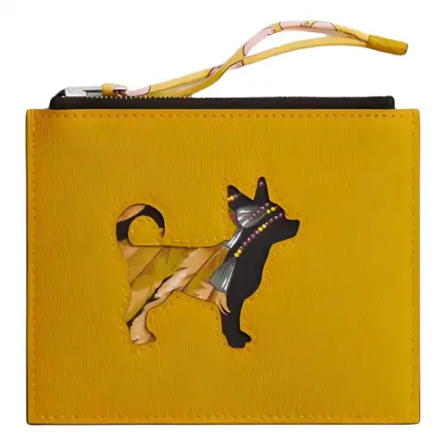 HERMES Calfskin Clutch Women's 92 Jaune Yellow
