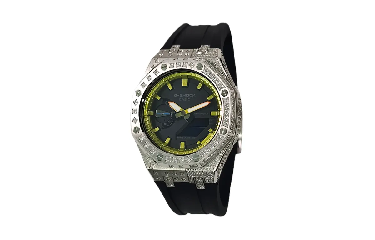 CASIO Custom Collection Electronic Movement Fluoroelastomer Strap Watch Men's Watches Black Dial