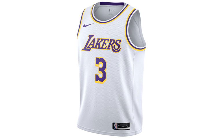 Nike NBA Jersey League Limited SW Fan Edition Los Angeles Lakers Anthony Davis No. 3 Sleeveless Breathable Basketball Vest Men's White