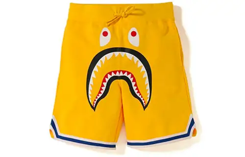 A BATHING APE Shark Series Basketball Shorts Unisex Yellow