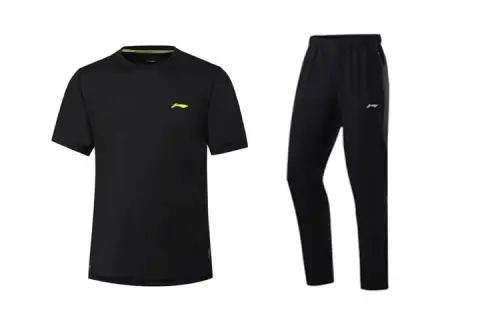 Li Ning Casual Sportswear Men's Black Crew Neck Moderate