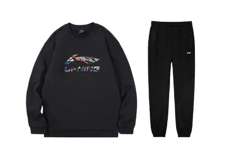 Li Ning Casual Sportswear Men's Crew Neck Thickened And Fleece Lined
