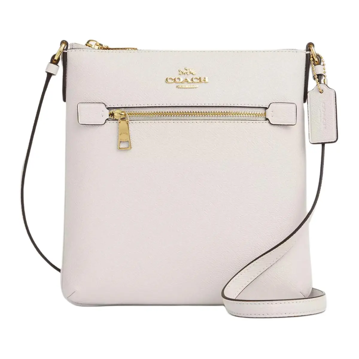 COACH File Leather Crossbody Bags Small Women's Chalk White