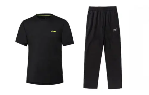Li Ning Casual Sportswear Men's Black Crew Neck Moderate