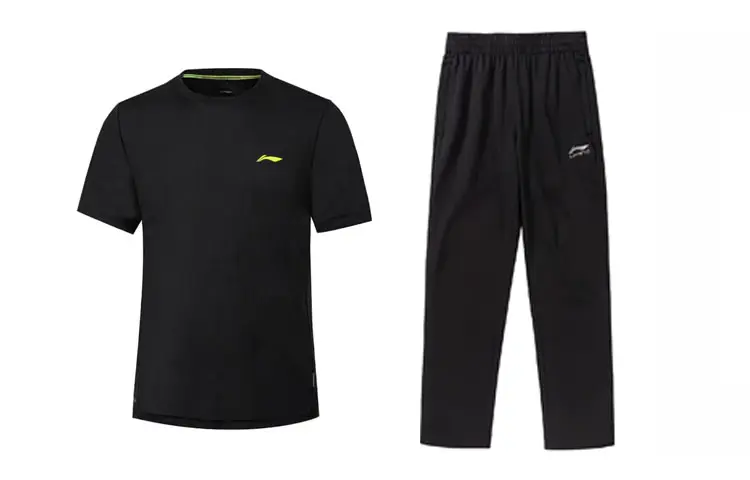 Li Ning Casual Sportswear Men's Black Crew Neck Moderate
