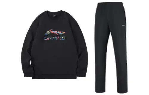 Li Ning Casual Sportswear Men's Crew Neck Thickened And Fleece Lined