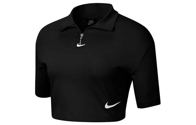Nike Crop Tops Women's Stand Collar Moderate