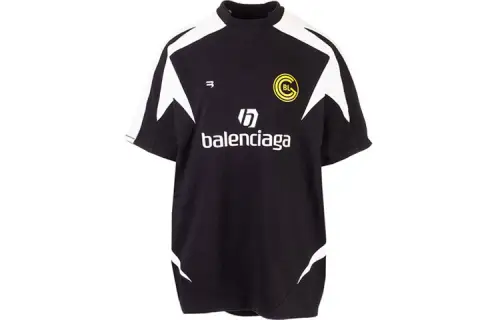 Balenciaga Soccer Jerseys Men's Black Moderate Straight Fit