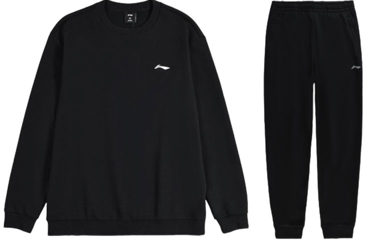 Li Ning Casual Sportswear Men’s Crew Neck Thickened And Fleece Lined