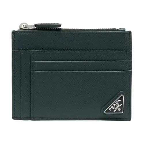 PRADA Saffiano Leather Wallet Men's Green