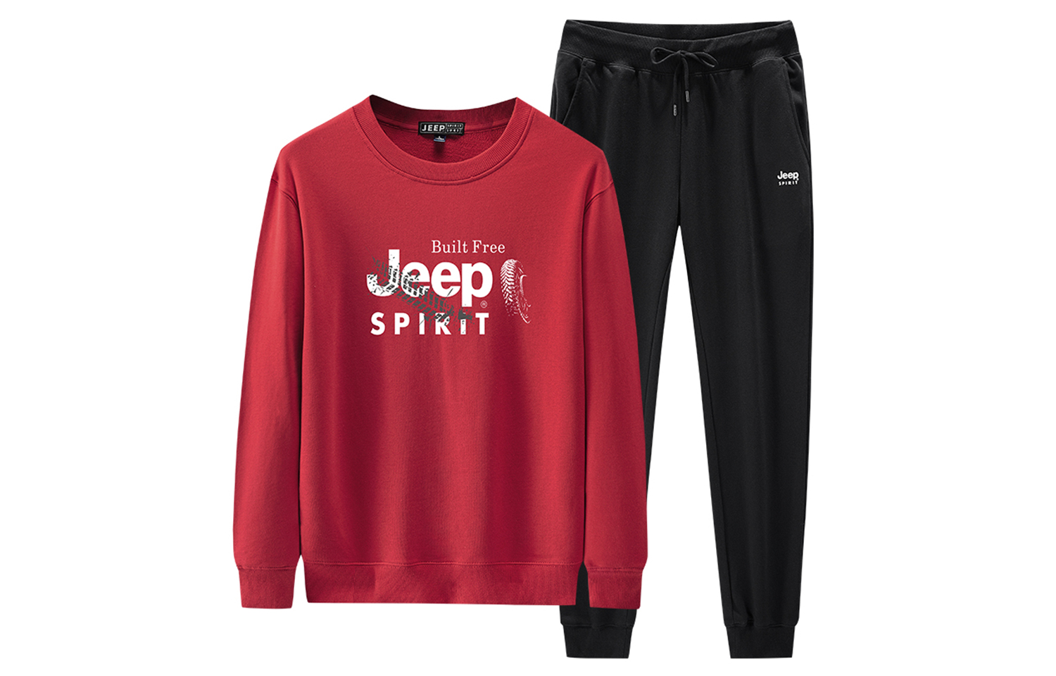 JEEP SPIRIT Casual Sportswear Men’s Crew Neck Moderate