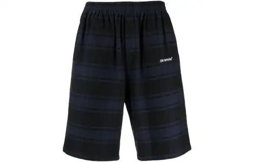 OFF WHITE Logo Detailed Checked Shorts
