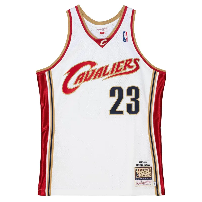 Mitchell & Ness x NBA Authentic Player Edition 03-04 Season Cavaliers James No. 23 American Retro Sports Jersey Basketball Vest Men's White