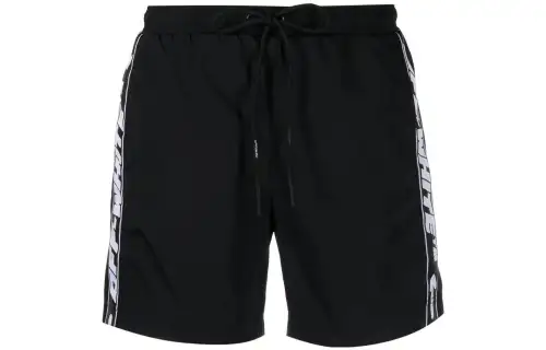 OFF-WHITE logo-tape swim shorts