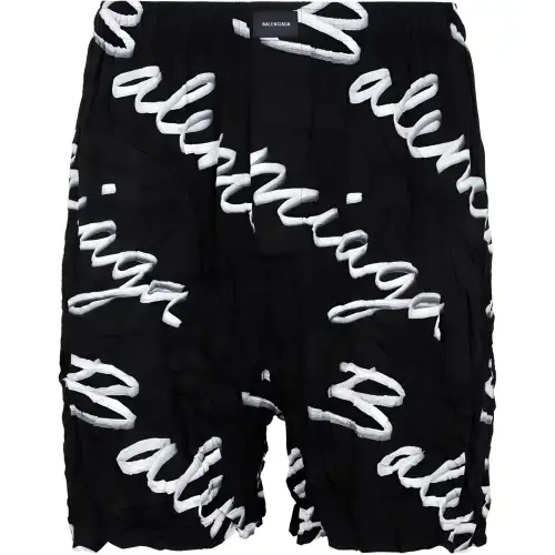 Balenciaga Scribble Logo Bermuda Shorts
