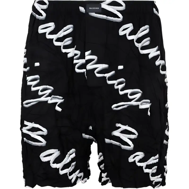 Balenciaga Scribble Logo Bermuda Shorts