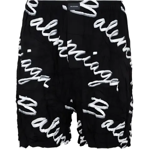 Balenciaga Scribble Logo Bermuda Shorts