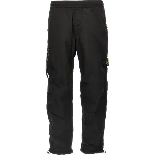 STONE ISLAND Logo Patch Straight Leg Trousers