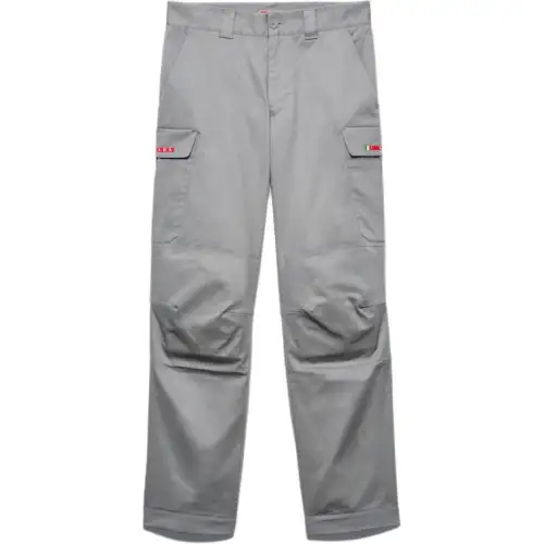 PRADA Casual Pants Men's Gray Moderate Wide Leg Pants