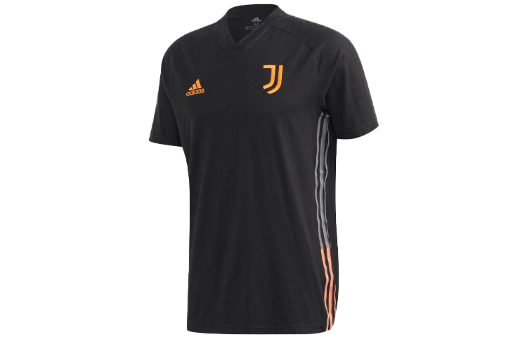 Adidas, sports black football uniform for training, with embroidery, with short sleeve, for beloved