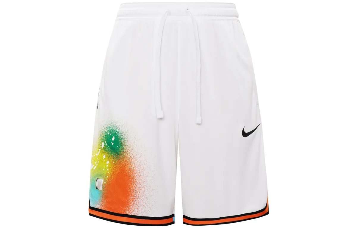 Nike Basketball Shorts Men's White Moderate Straight Fit Pants