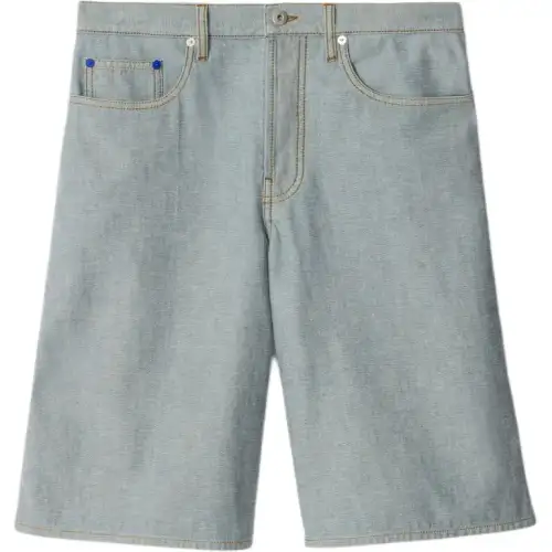 Burberry Denim Shorts Men's Denim Blue