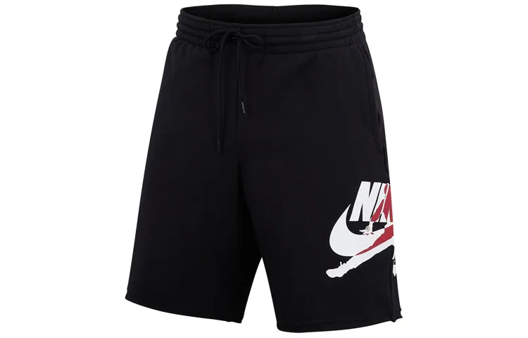 Jordan Jumpman Logo Print Fleece Lined Knitted Fabric Basketball Shorts Men's Black