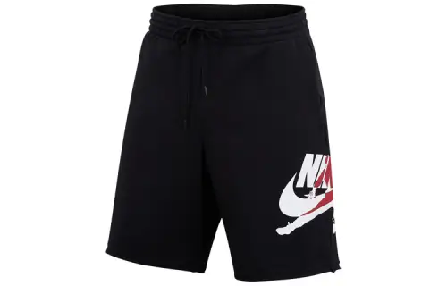 Jordan Jumpman Logo Print Fleece Lined Knitted Fabric Basketball Shorts Men's Black