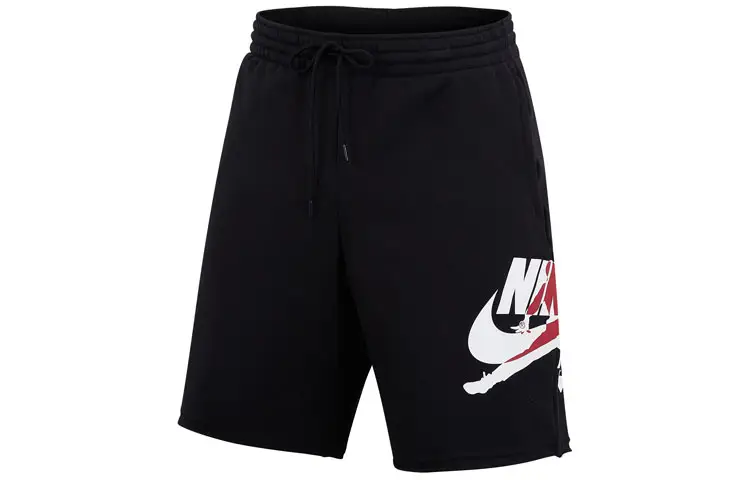 Jordan Jumpman Logo Print Fleece Lined Knitted Fabric Basketball Shorts Men's Black