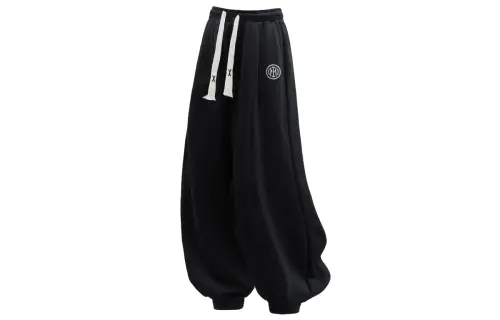 Football base trousers for leisure for men and women, loose fit, American style, drawstring