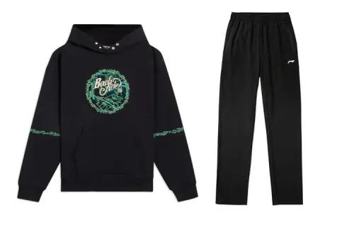 Li Ning Casual Sportswear Men's Black Hooded Moderate
