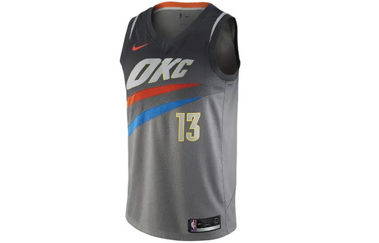 Nike NBA Paul George City Edition Swingman Jersey Basketball Jersey Men's Gradient Gray