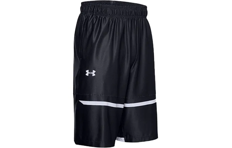 Under Armour Basketball Shorts Men's Black Moderate Straight Fit Pants