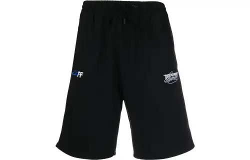 OFF WHITE Logo Embroidered Drawstring Shorts