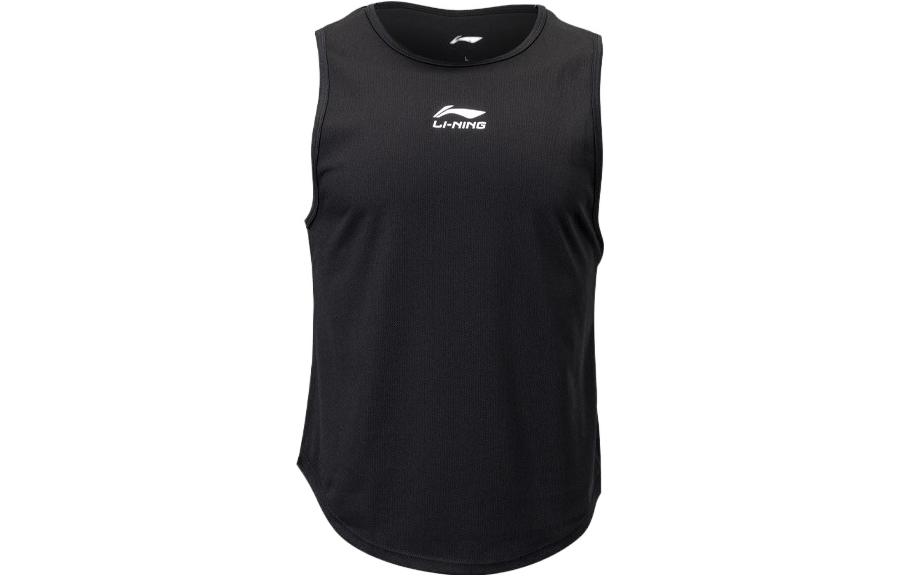 Li Ning, light and thin quick dry breathable basketball black vest with a round collar, with your logo imprint