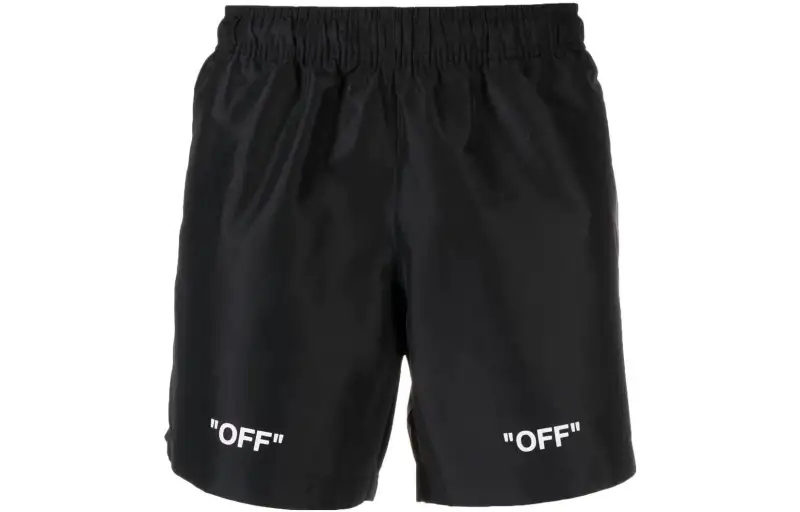 OFF WHITE Off Logo Print Swim Shorts